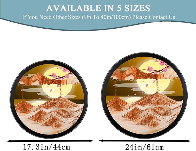 TNSLGHS Moving Sand Art, Wall Mounted Sand Art Liquid Motion, 360°Rotate Moving - Image 3