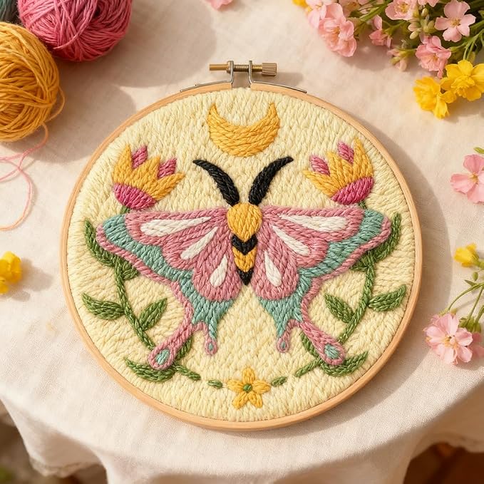 INFUNLY Pink Moths Punch Needle Kits - Image 4