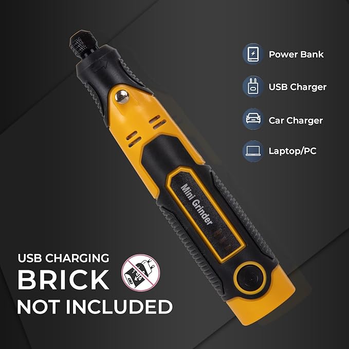 3.6V Cordless Mini Grinder Tool with Battery |55 Piece Accessory Kit (Diamond Burrs, Cut-Off Wheels, Buffing Wheels, Sanding Drums) for Engraving, Polishing, Cutting| Angle Grinder Set