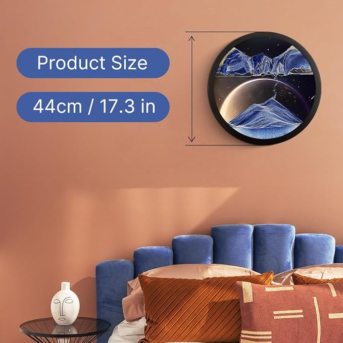 17.3" Moving Sand Art, 3D Sand Art Pictures Deep Sea Sandscape Living Room - Image 3