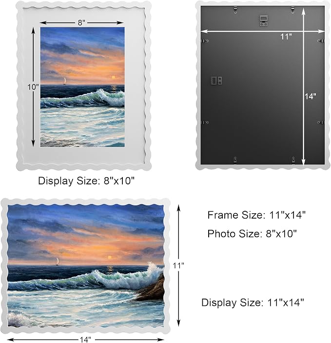 11x14 Wavy Picture Frame With Mat - Image 2