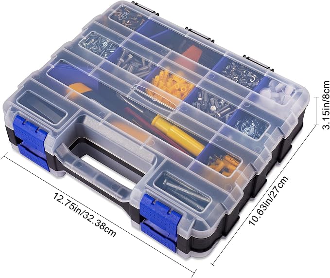Hardware Organizer Box with 34 Compartments & Removable Dividers - Image 3