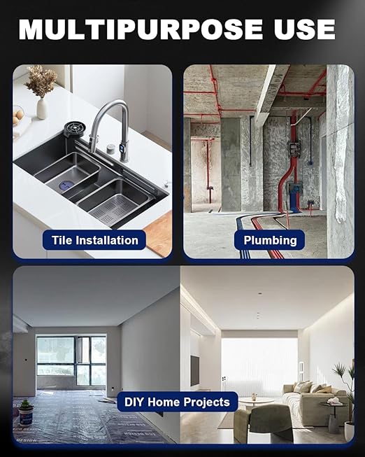 Diamond Tile Hole Saw Kit - 10Pcs 1/4'' X 2, 5/16'', 4/5'', 1-3/8'', 2'', 2-1/2'' Drill Bits, 4/5'' Finger Milling Bit, 2'' Beveling Chamfer Bit, SDS Adapter for Porcelain Tile Ceramic Granite Marble