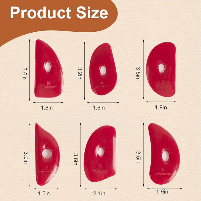 Diyoohomy 6pcs Soft Silicone Pottery Ribs - Image 2