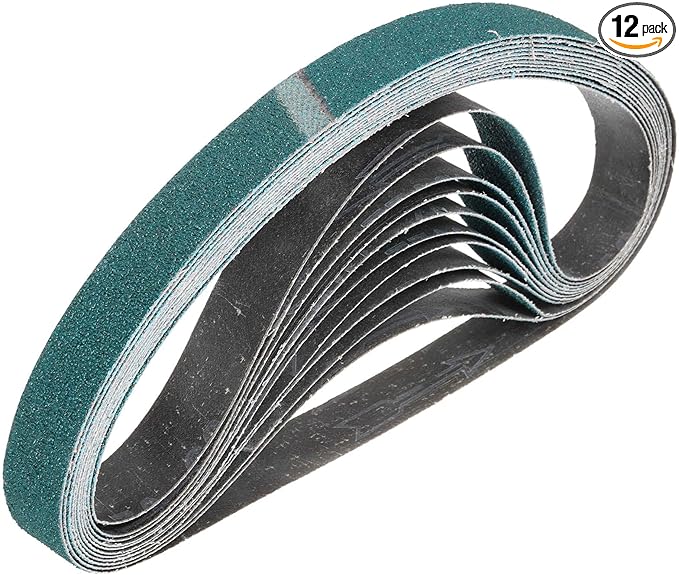HARFINGTON 1 x 42 Inch Sanding Belts, 12 Pcs 60 Grit Zirconia Abrasive Belt Sander File Belt for Woodworking, Metal Polishing, Knife Sharpener