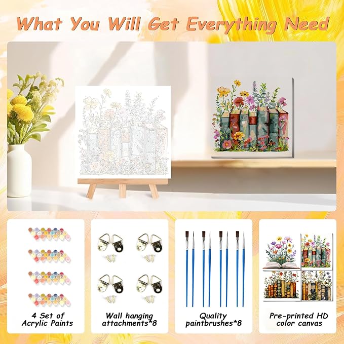 AREOPNMG 4 Pack Book Paint by Numbers Kit - Image 5