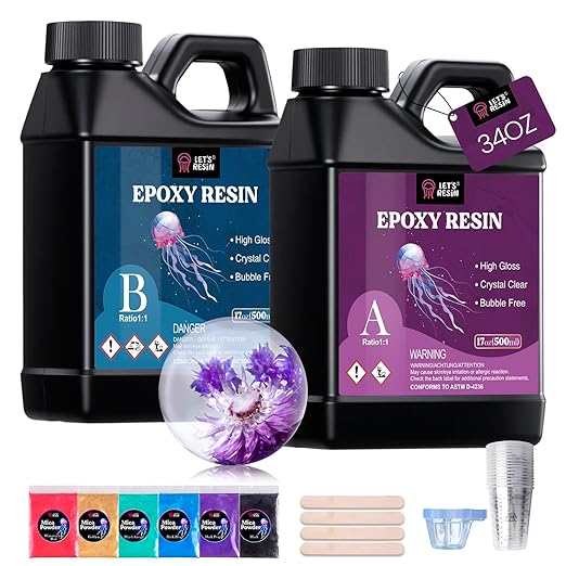 LET'S RESIN 34oz Crystal Clear Epoxy Resin, Casting Resin by LETSRESIN