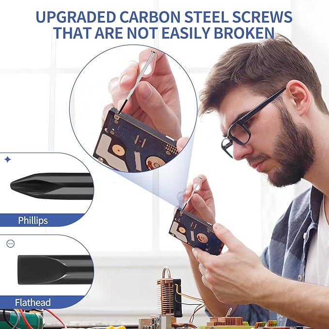 11PCS Mini Screwdriver Set,Small Screwdriver Set with 11 Different Size Flathead and Phillips Screwdrivers Eyeglass Repair for Eyeglasses, Sunglasses, Watch Clock Spectacle Repair