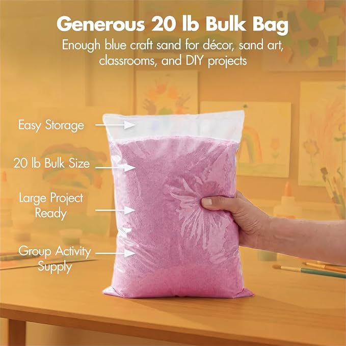 Podzly Decorative Bulk Craft Sand – 20 lb Pink Fine Grain Colored Sand - Image 2
