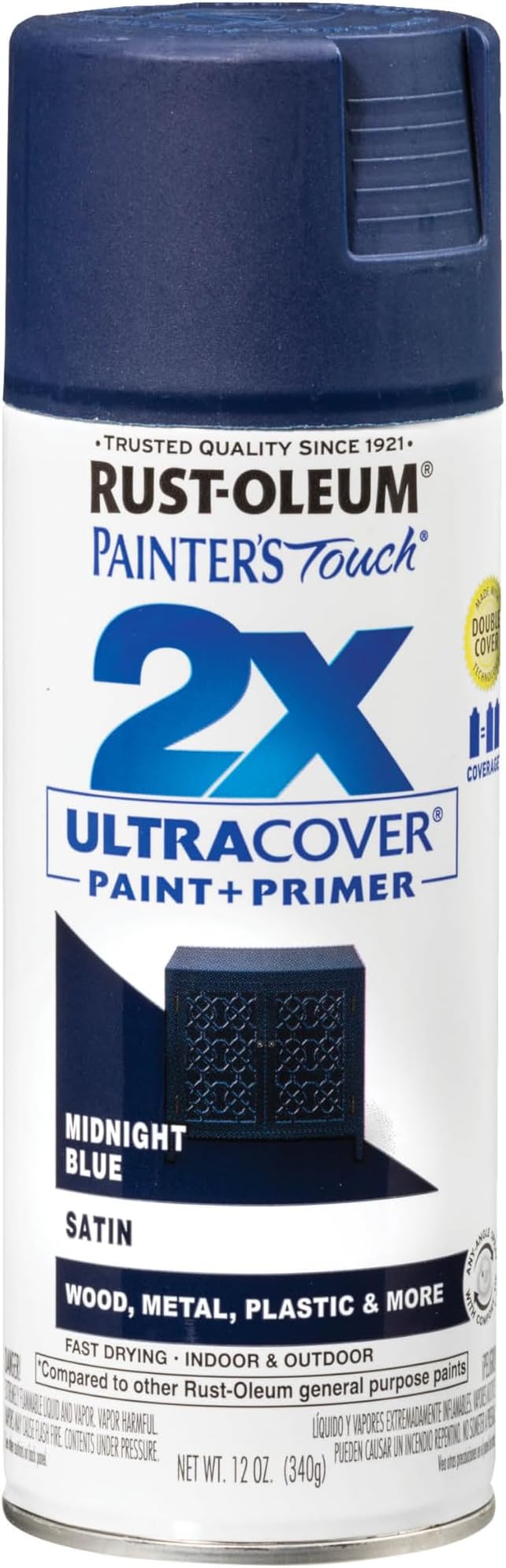 Rust-Oleum Painter's Touch 2X Ultra Cover Spray Paint, Satin Midnight Blue | by Rust-Oleum