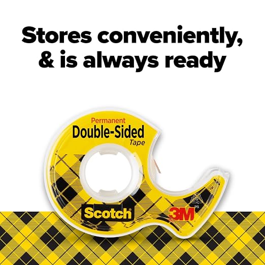 Scotch Double-Sided Tape, 1/2 in x 250 in, 3 Pack - Image 7