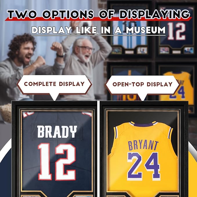 JupDec Jersey Frame Display Case, Large Clear Acrylic Shadow Box - Image 3