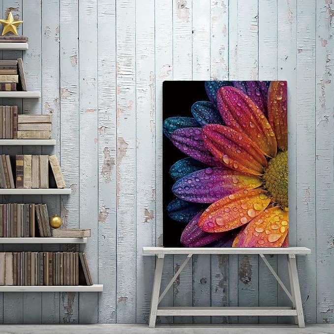 Rainbow Daisy with Water Drops Diamond Painting Kits - Image 8