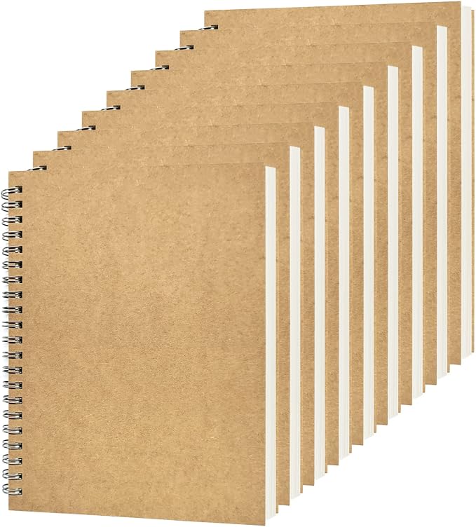 DSTELIN Blank Spiral Notebook, Soft Cover, Sketch book, 100 Pages / 50 Sheets by DSTELIN