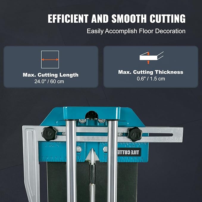 Vevor 24 Inch/600mm Tile Cutter Double Rails & Brackets Manual Tile Cutter 45356 in Cap w/Precise Laser Manual Tile Cutter Tools for Precision Cutting (24 Inch) - Amazon.com