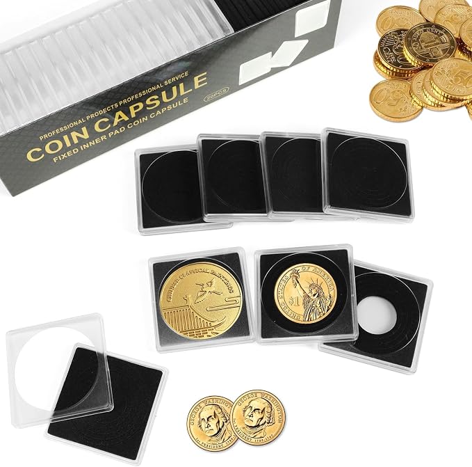 80 Pcs Adjustable Acrylic Coin Holder, Coin Collection Cases - Image 4
