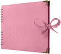 Bstorify Square Scrapbook Photo Albums 50 Pages Pink Thick Paper, Ribbon Closure by Bstorify
