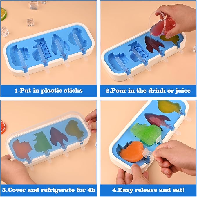 WMKGG Mini Cartoon Silicone Popsicle Molds - Image 4