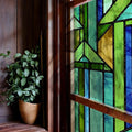 Original Hand Drawn Faux Stained Glass Window Film, Double-Sided Privacy Static by ChicSkin