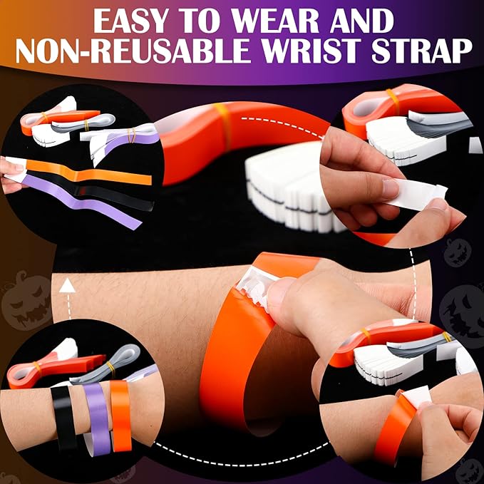 Epakh Paper Wristbands Neon Wrist Bands Waterproof Handbands for Events Lightweight Concert Wristbands Neon Colored Adhesive Wrist Band for Party