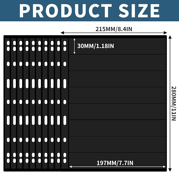 10 Sheets 20 Pages Postage Stamp Album Pages, 8 Pockets 7.7X 1.18in Stamp - Image 2