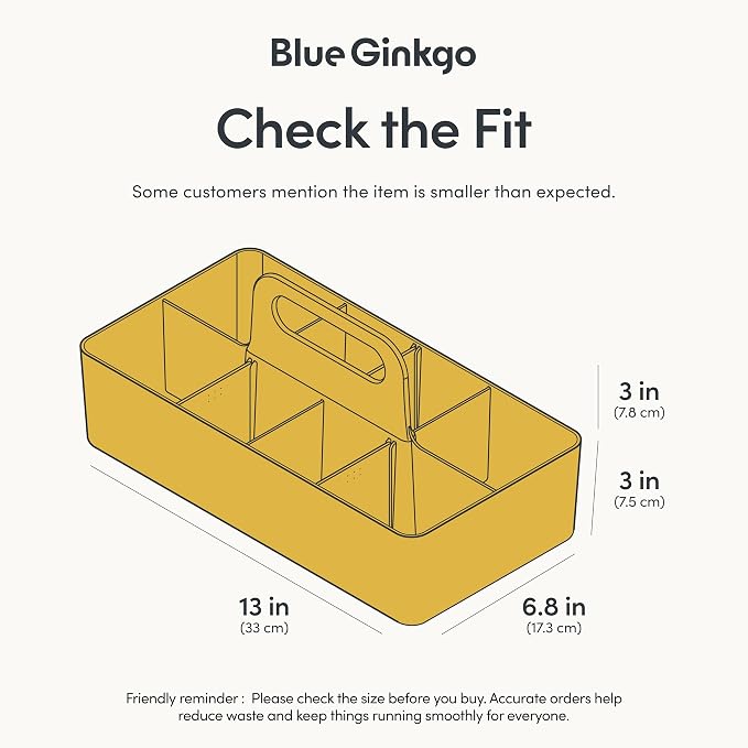 BLUE GINKGO Stackable Organizer Caddy, L-Rectangle, Made in Korea | Portable. - Image 3