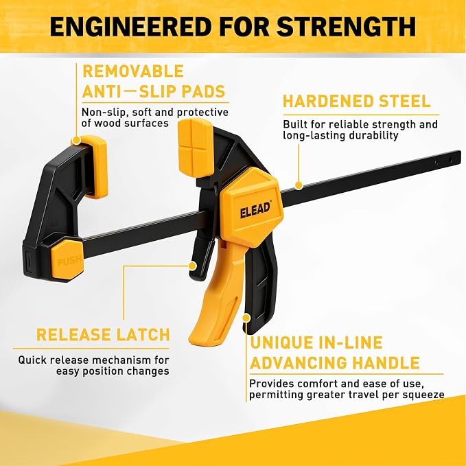 10-Piece Bar Clamps for Woodworking, Spring Clamps, 90° Angle Clamp, Quick - Image 4