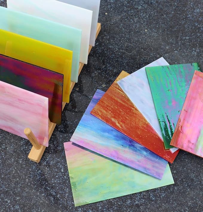 LITMIND 12 Sheets Iridescent Stained Glass Sheets – 4 x 6 Inch Opaque Rainbow - Image 7