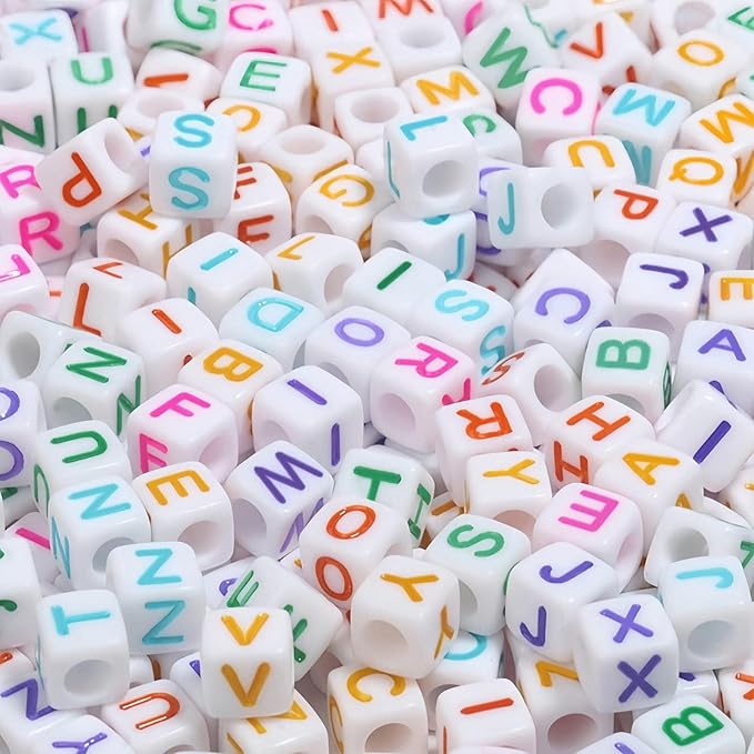 YMSDZHL Alphabet Beads A-Z 1000Pcs Letter Beads, Acrylic 6x6mm Round Letter - Image 5