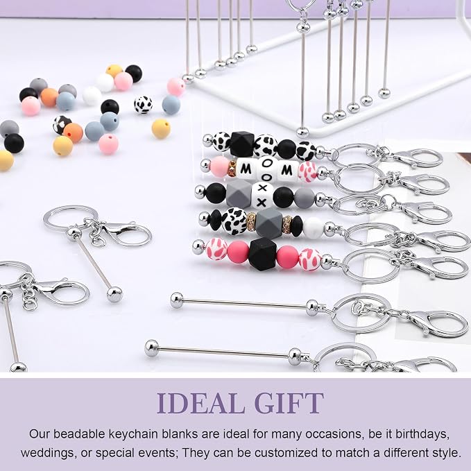 Tondiamo 24 Pcs Beadable Keychain Bars Bulk Beads - Image 5