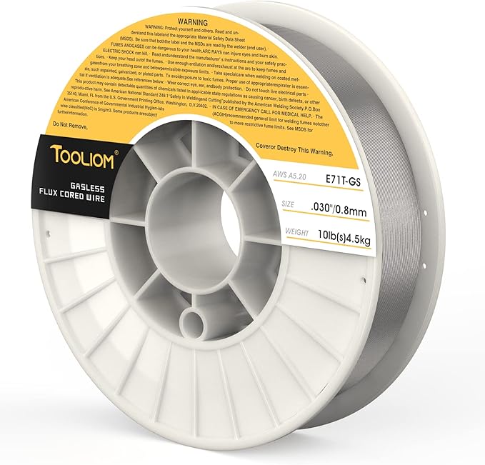 TOOLIOM E71T-GS .030" Diameter 10-Pound Spool Flux Core Self-shielded MIG Welding Wire for Carbon Steel