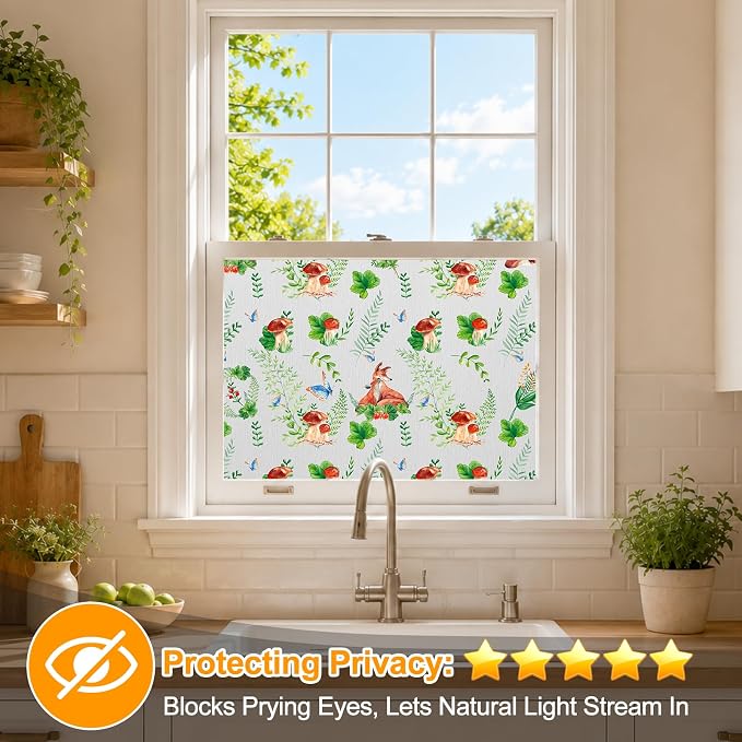 Countewol Privacy Window Films Stain Glass Cling No Glue Anti-UV Window Sticker - Image 5