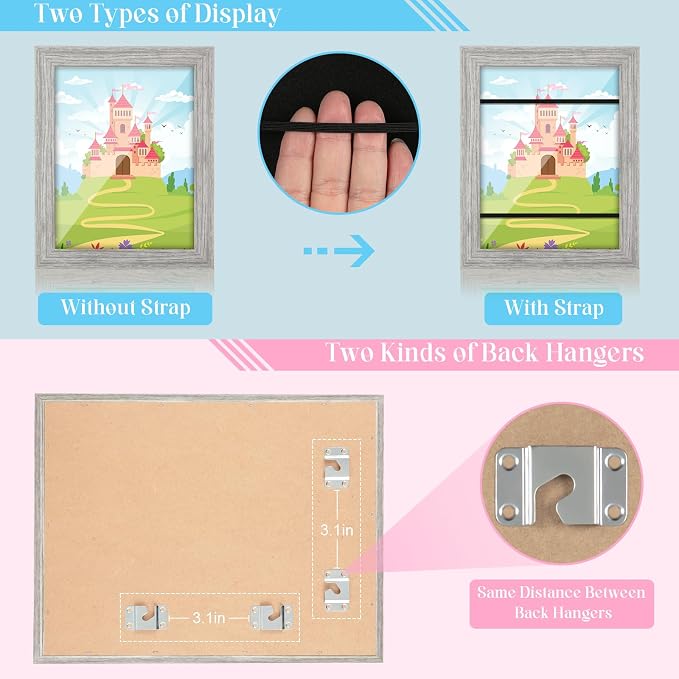 Kids Art Frames, 8.5x11 Front Opening Kids Artwork Frames Changeable, Holds 50 - Image 2