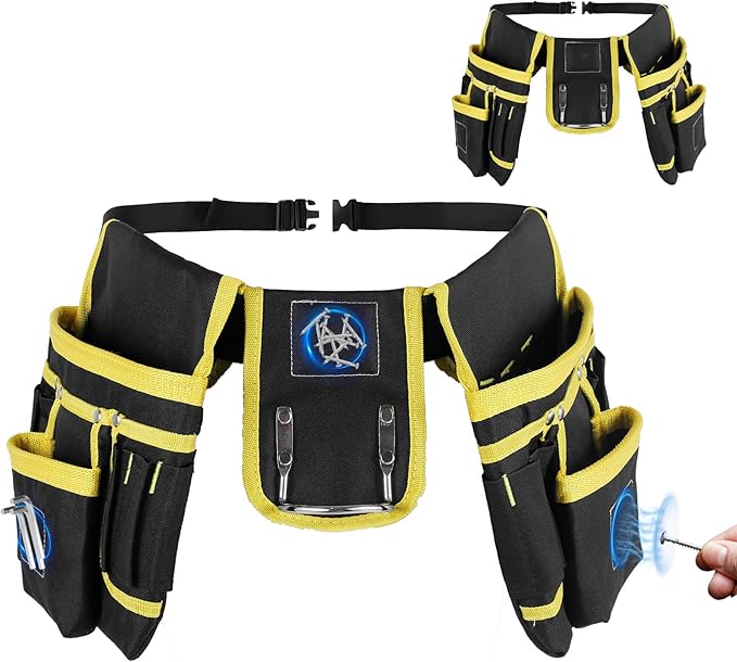 Tool Belt Bag Utility Belt Adjustable Pockets Tool Belts Detachable Work Pouch Bag Heavy Waist Apron Versatile Pouch for Electrician