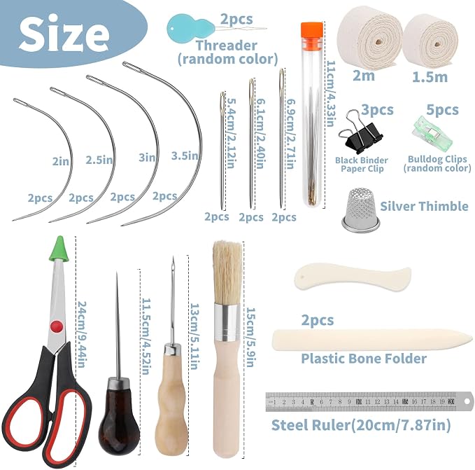 41 Pcs Book Binding Kits 3 Pcs Bone Folder Paper Creaser Paper Folding Tool - Image 2