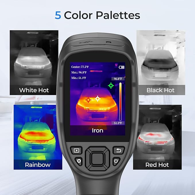 TOPDON TC004 Lite Thermal Imaging Camera, 160 x 120 IR Resolution 15-Hour Battery Life Handheld Infrared Thermal Imager with 1x / 2X / 4X Zoom Level, -4°F~1022°F Range, High and Low-Temperature Alarm