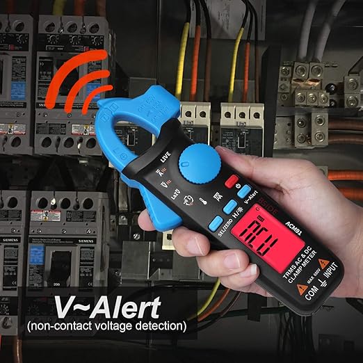 BSIDE DC Amp Clamp Meter 1mA Current True RMS Auto-Ranging 6000 Counts Digital Ammeter Hz Temperature Capacitance Live Check V-Alert Low Impedance Voltage Tester with Back Clip