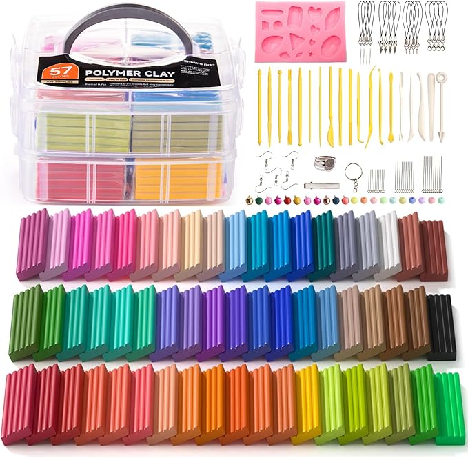 Shuttle Art Polymer Clay Kit, 57 Colors Oven Bake Clay by ShuttleArt