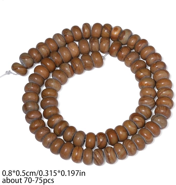 Songxi 5x8mm Natural Yellow Rhodonite Stone Rondelle Beads, Gemstone - Image 2
