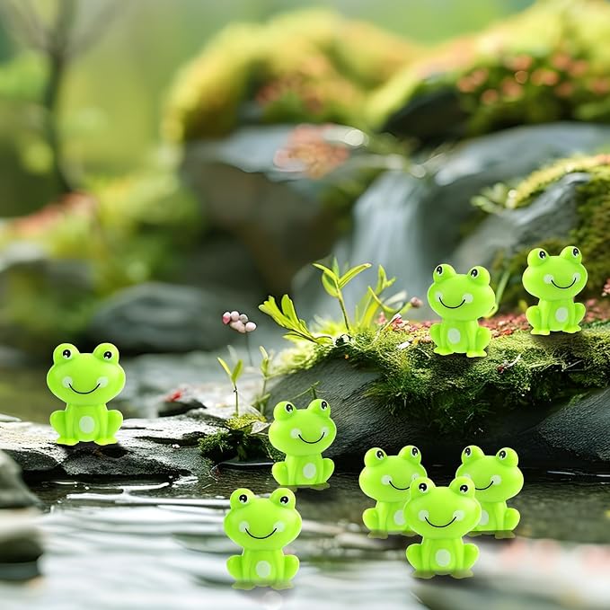 BuQiuRen 150Pcs Mini Green Plastic Frogs, Tiny Frogs Figurines Small Frog to - Image 5
