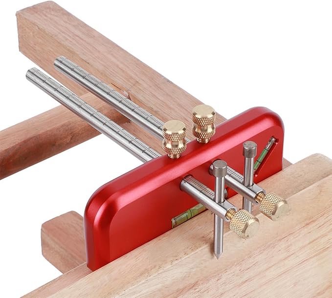 Wood Scribing Mortise Gauge, Double Head Aluminium Alloy Carpenter Tool, Adjustable Marking Gauge Woodworking Scribe for Carpenter