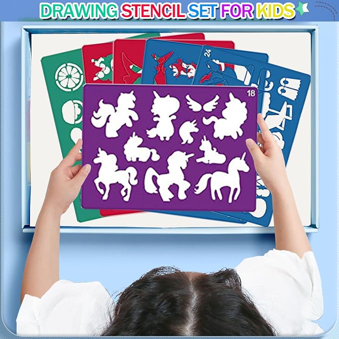 30 Pieces Drawing Stencils Set for Kids, Plastic Drawing Painting Stencil - Image 2