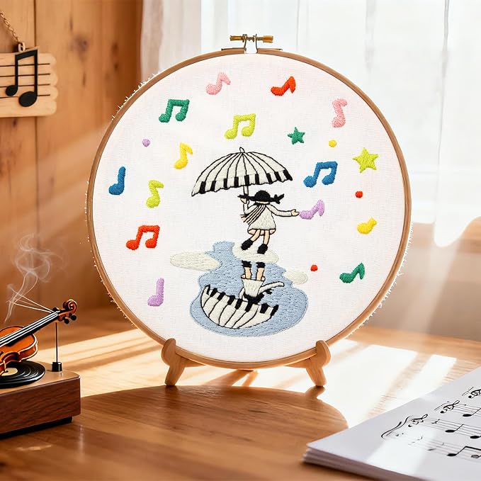 Hand DIY Embroidery Kits for Beginners Adults, Cute Crewel Embroidery Art Kits - Image 2