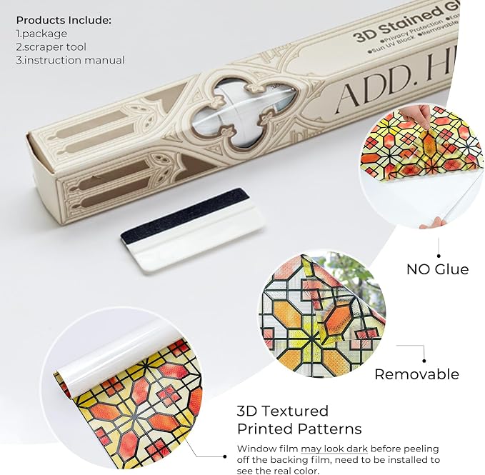 3D Stained Glass Window Film, Decorative Window Privacy Film - Image 4
