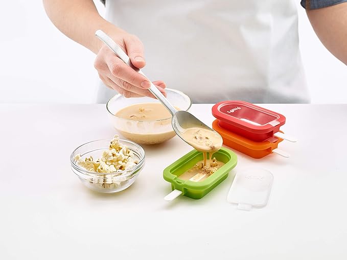 Lékué Set of 4 Stackable Popsicle Molds + Sticks & Lids, Homemade Freezer Ice - Image 6