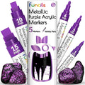 5 Metallic Acrylic Purple Paint Pen by Funcils