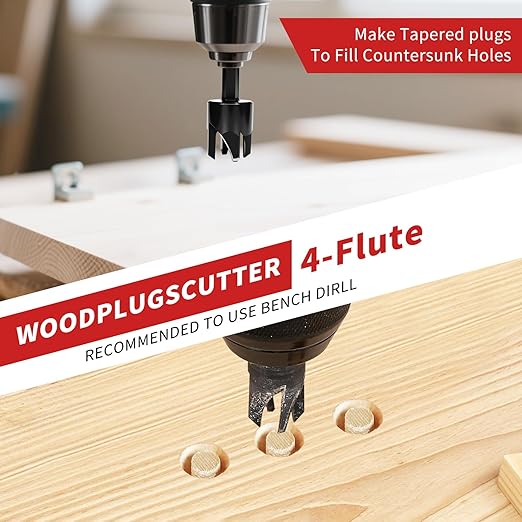 Countersink Drill Bits, 15 PCS Adjustable Tapered HSS Drill Bit Set for Woodworking, with Nitrided Surface, Wood Plug Cutters 1/4" Hex Shank Quick Change, for Wood Drilling with Storage Box