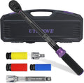 1/2-Inch Drive Click Torque Wrench Set, With Deep Socket, Adaptor, Extension Bar, Dual-Direction Adjustable Reversible Click, Dual Range Scales 10-170FT.LB and 13.6-230.5N.M