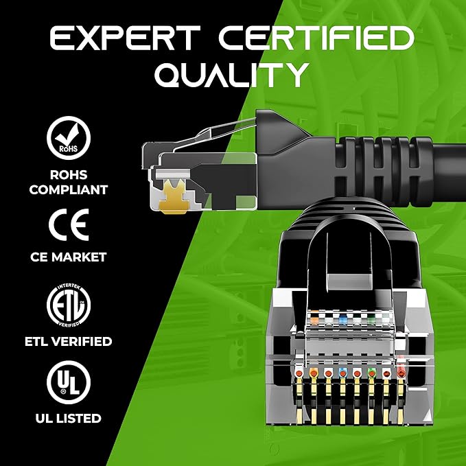 GearIT 100-Pack, Cat5e Ethernet Patch Cable 3 Feet - Snagless RJ45 Computer LAN Network Cord, Black - Compatible with 48 Port Switch POE Rackmount 48port Gigabit