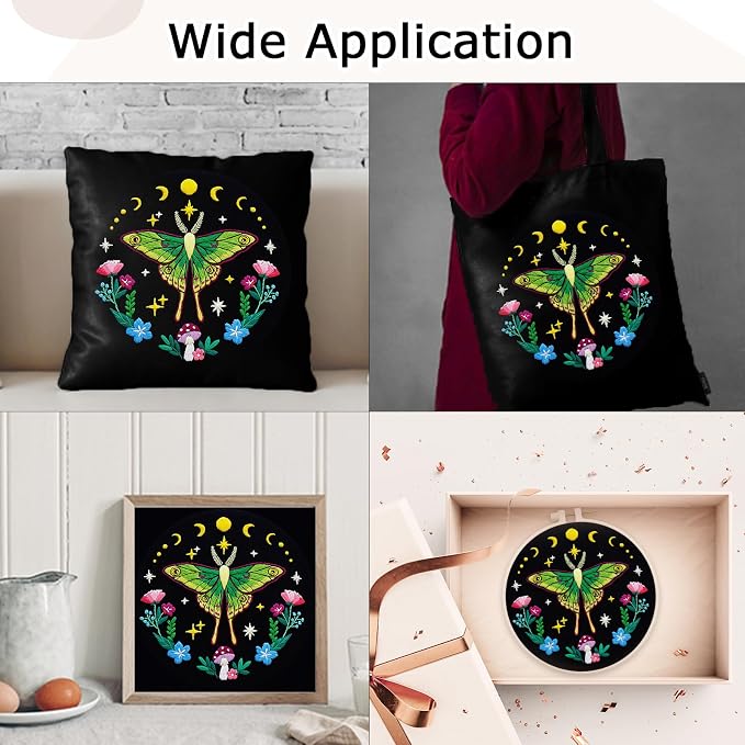 Nuberlic Moth Embroidery Kits for Beginners - Image 4